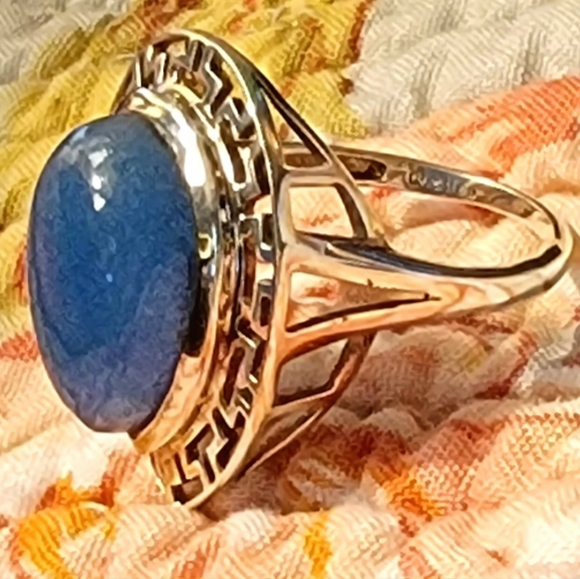 🔹️ Sterling Silver Blue Chalcedony Statement Ring - Picture 2 of 10
